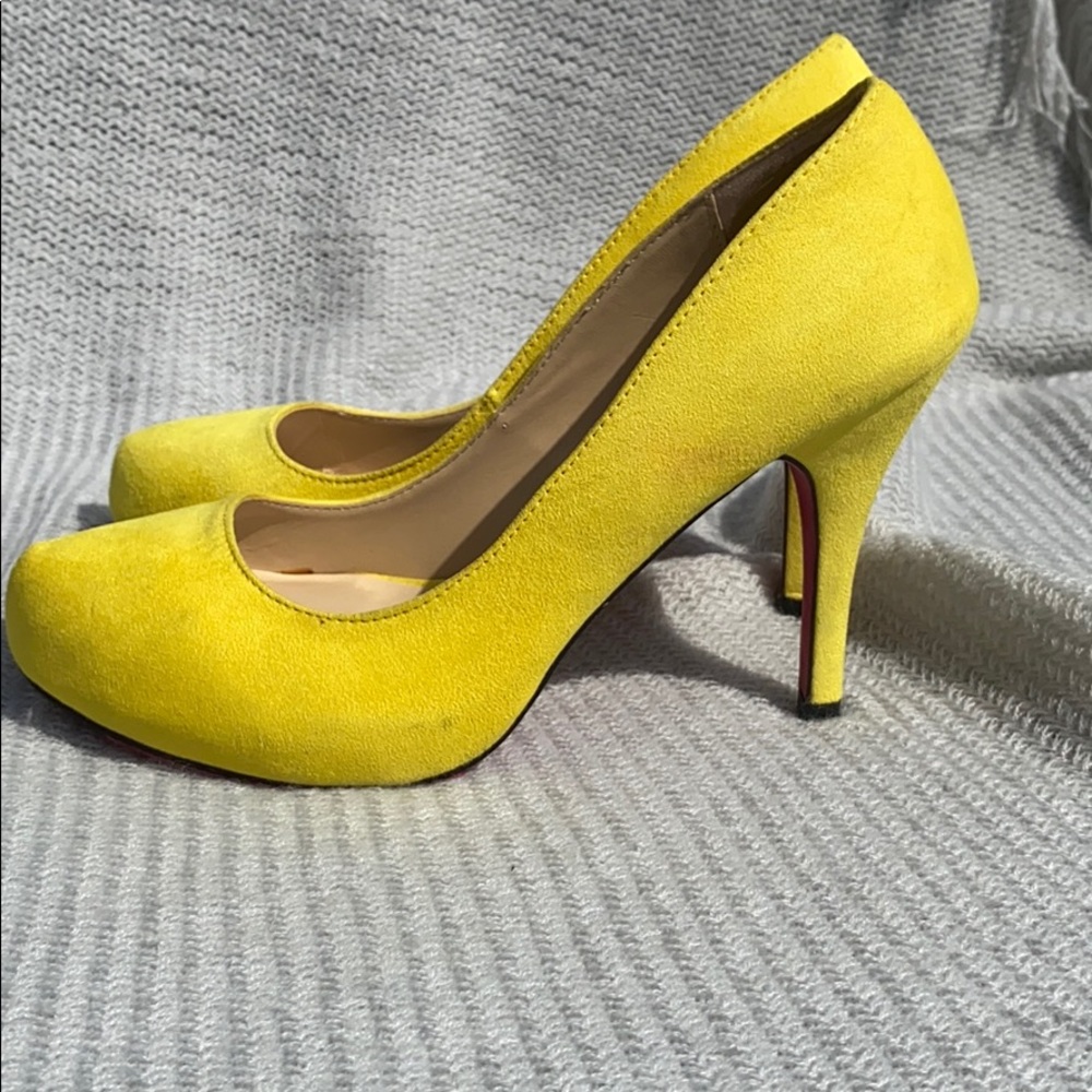 Yellow Suede Heels
